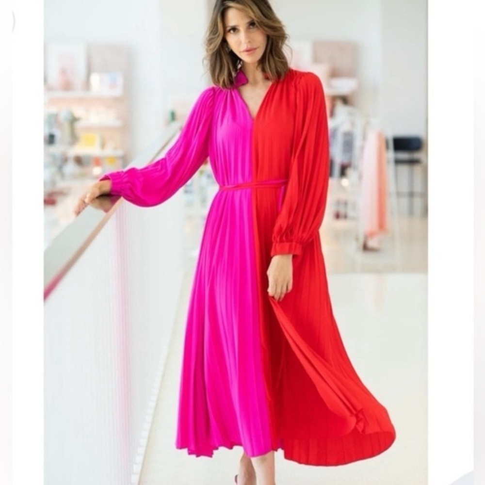 Crosby by Mollie Burch Leah dress in Mollie Pink and Lollipop Red